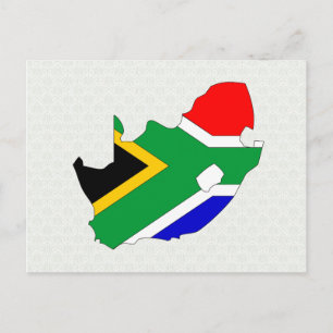 Postale Carte du drapeau de l'Afrique du Sud pleine taille