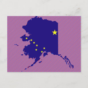 Postale Carte du drapeau de l'Alaska