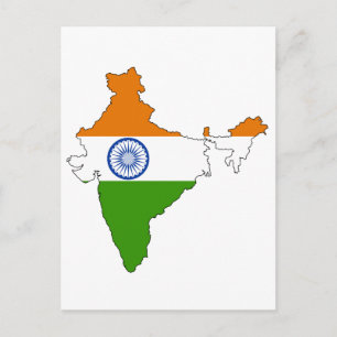 Postale Carte du drapeau de l'Inde