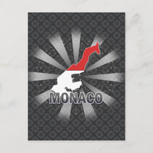 Postale Carte du drapeau de Monaco 2.0