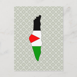 Postale Carte du drapeau de Palestine pleine taille