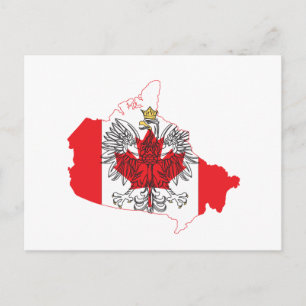 Postale Carte du drapeau de Pologne Canada