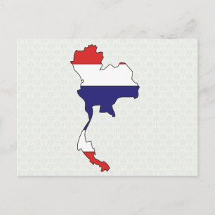 Postale Carte du Drapeau de Thaïlande taille réelle