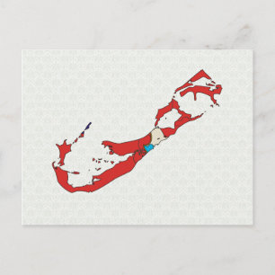 Postale Carte du drapeau des Bermudes pleine taille