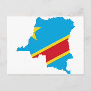 Postale Carte du drapeau du Congo CD