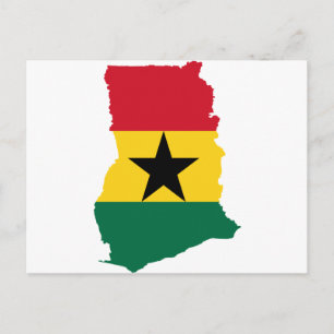 Postale Carte du drapeau du Ghana GH