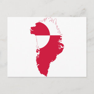 Postale Carte du drapeau du Groenland GL