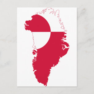 Postale Carte du drapeau du Groenland GL
