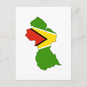 Postale Carte du drapeau du Guyana