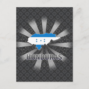 Postale Carte du drapeau du Honduras 2.0