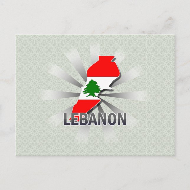 Postale Carte du drapeau du Liban 2.0 (Devant)