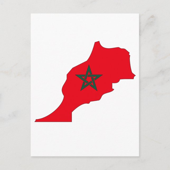 Postale Carte du drapeau du Maroc (Devant)