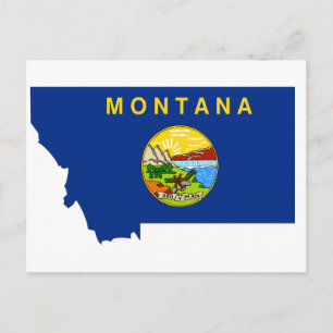Postale Carte du drapeau du Montana