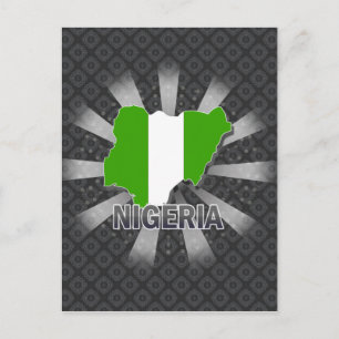 Postale Carte du drapeau du Nigeria 2.0