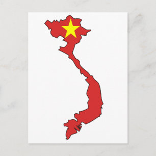 Postale Carte du drapeau du Vietnam