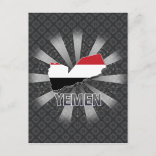 Postale Carte du drapeau du Yémen 2.0