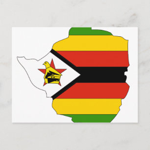 Postale Carte du drapeau du Zimbabwe