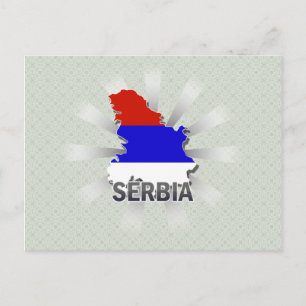 Postale Carte du drapeau serbe 2.0