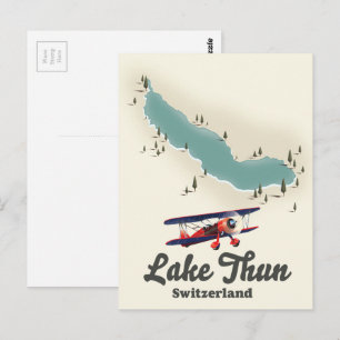 Postale Carte du lac de Thoune en Suisse