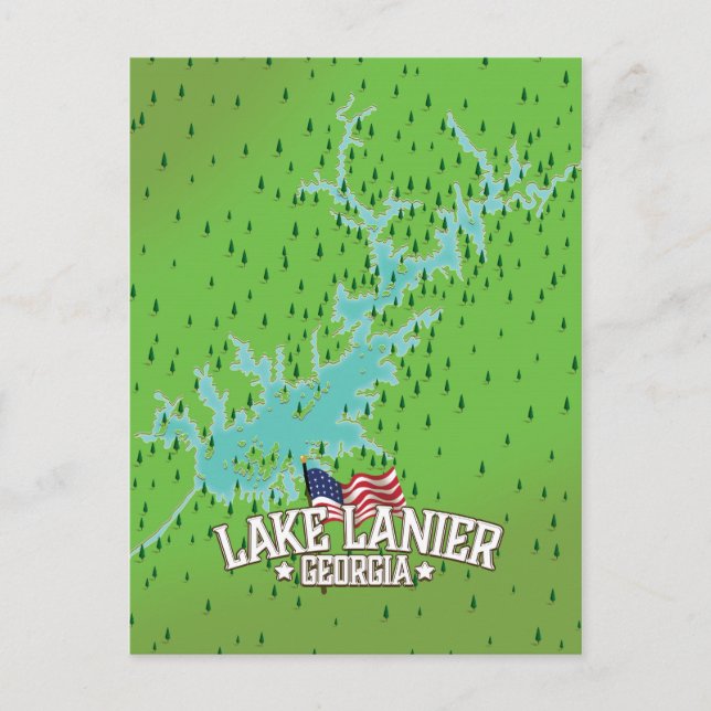 Postale Carte du lac Lanier Géorgie (Devant)
