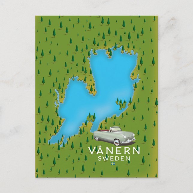 Postale carte du lac Vänern en Suède (Devant)