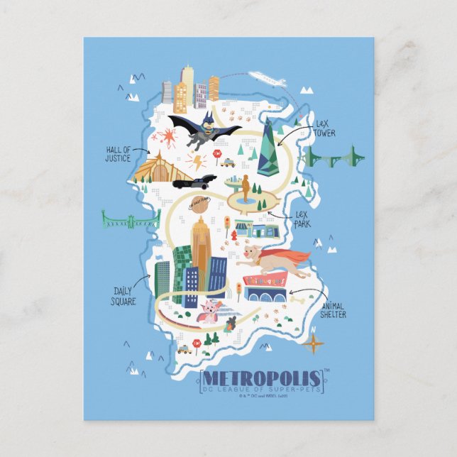 Postale Carte du livre d'histoires de Metropolis (Devant)