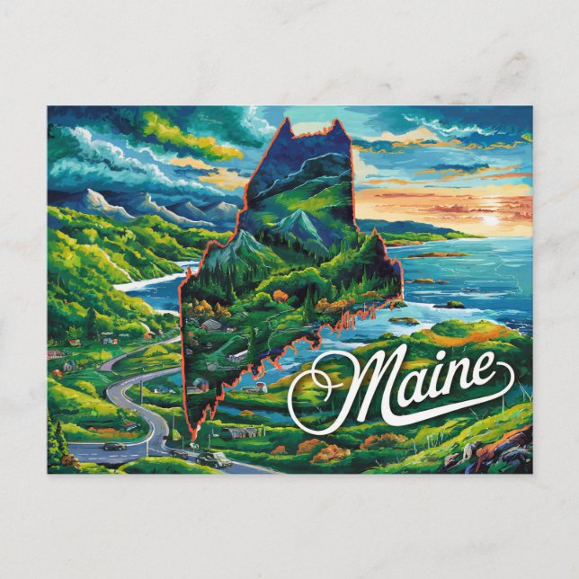 Postale Carte du Maine dynamique (Devant)