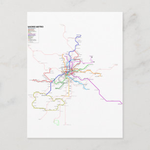 Postale Carte du métro Espagne-Madrid