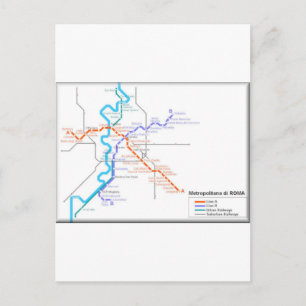 Postale Carte du métro Roma