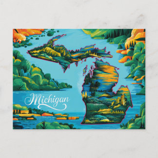 Postale Carte du Michigan