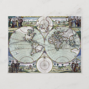 Postale Carte du monde