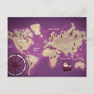 Postale Carte du monde