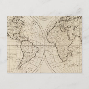 Postale Carte du monde 2