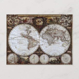 Postale Carte du monde antique
