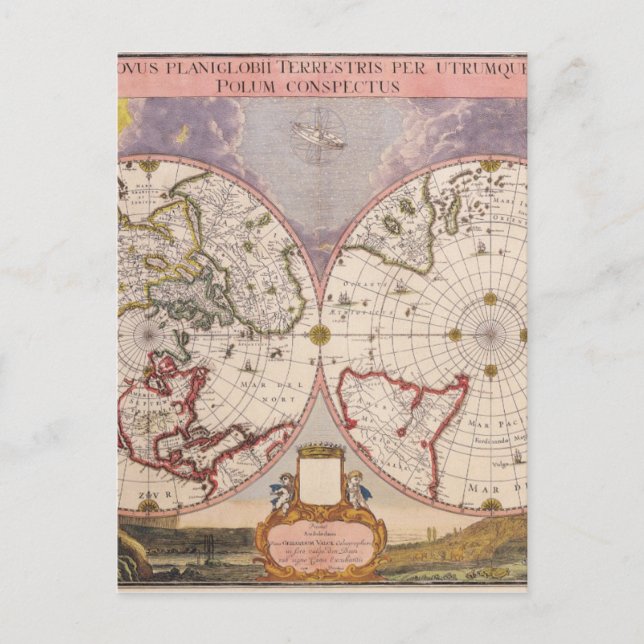 Postale Carte du monde antique (Devant)