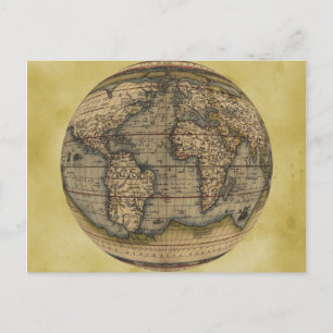 Postale Carte du monde d'Ortelius