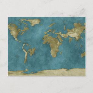 Postale Carte du monde inondée