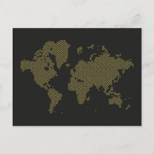 Postale Carte du monde numérique