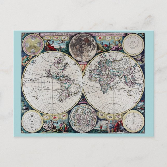 Postale carte du monde vintage (Devant)