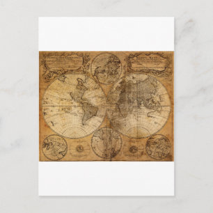 Postale Carte du monde Vintage