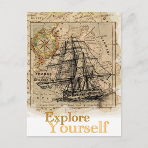 Postale Carte du monde vintage