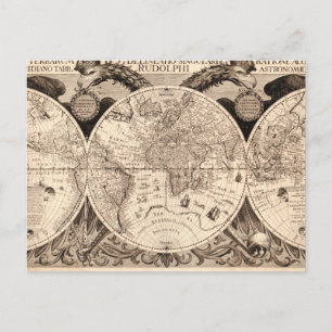 Postale Carte du monde vintage