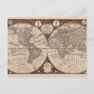 Postale Carte du monde vintage (1766)