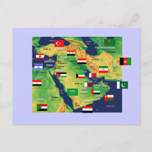 Postale Carte du Moyen-Orient