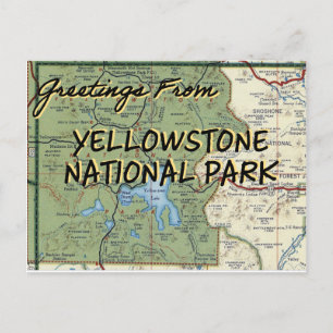 Postale Carte du parc national de Yellowstone