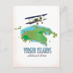 Postale carte du parc national des îles Vierges