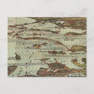 Postale Carte du port de Boston Birdseye