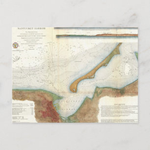 Postale Carte du port de Nantucket vintage