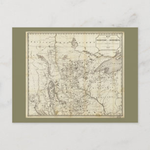 Postale Carte du territoire du Minnesota (1849)