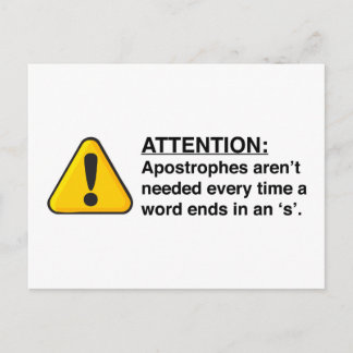 Postale Carte d'utilisation correcte de l'apostrophe